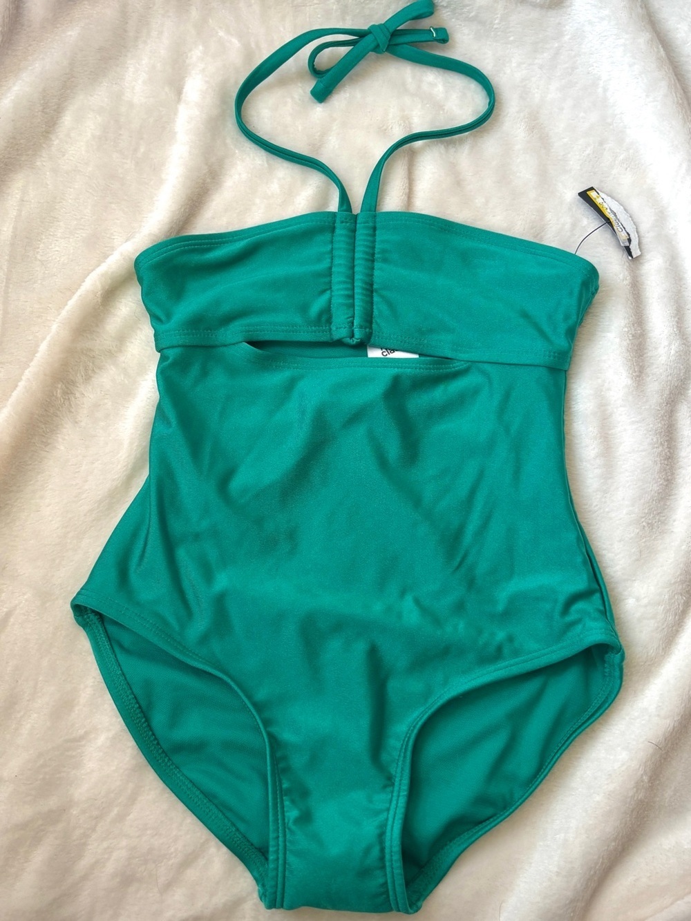 NWT Art Class Green Cutout Halter One Piece Swimsuit Girls Size S 6/7